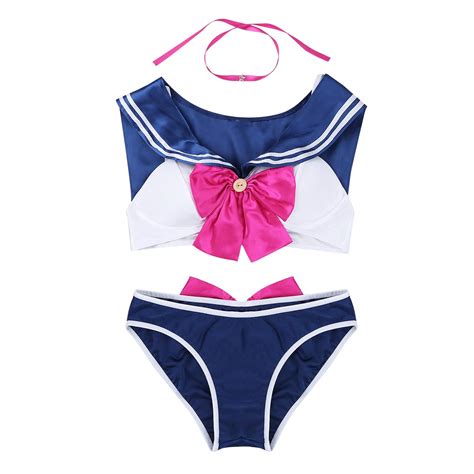 Msemis Women S Sexy Japanese Schoolgirl Uniform Lingerie Set Outfit Sailor Crop Tank Top Briefs