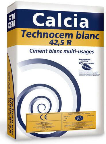 Ciment Blanc Multi Usages CEM II 32 5R CE NF Technocem Sac De 25kg