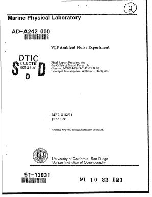 Fillable Online Dtic Marine Physical Laboratory Ad A Dtic Fax