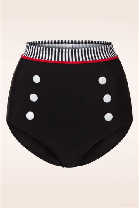 Belsira S Debra Polkadot Stripes Halter Bikini Top In Black And White Shop At Topvintage