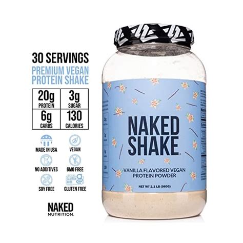 Naked Shake Vanilla Protein Powder Plant Based Protein Shake With Mct Oil Gluten Free Soy
