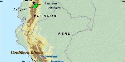 El perú de los andes mapa - andes Peruanos mapa (América del Sur - América)