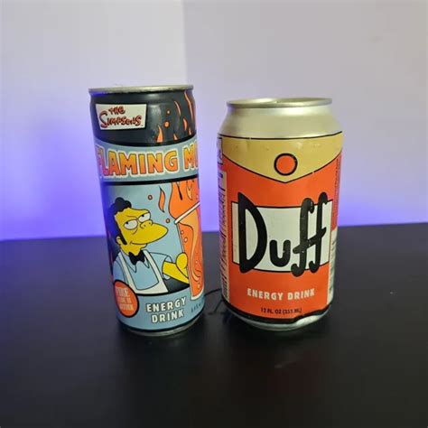 2 CANS OF SIMPSONS ENERGY DRINKS FLAMING MOES DUFF UNOPENED 33