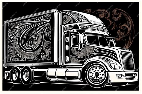 Premium AI Image | Coloring page truck think lines