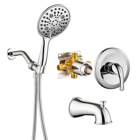 Rainlex Single Handle 6 Spray Round High Pressure Shower Faucet With 6