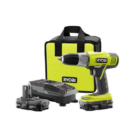 Ryobi 18 Volt ONE 1 2 In Cordless Lithium Ion Drill Driver Kit With 2