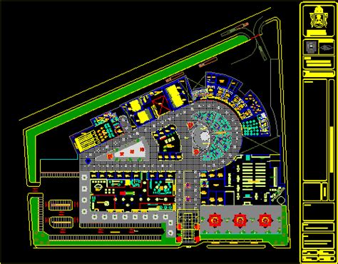 Centro Comercial En Autocad Librer A Cad