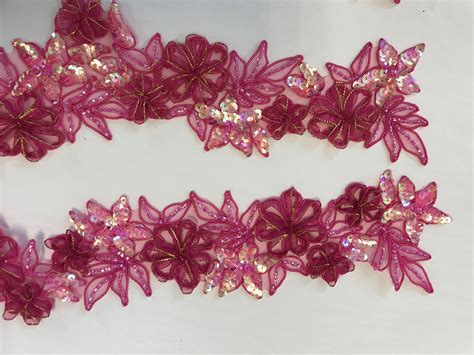 30 Inches long Beaded Appliqué Trims Beaded Sequin Trims Etsy