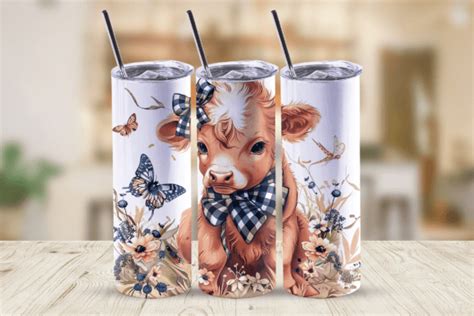 Highland Cow Coquette Tumbler Png Oz Graphic By Bilashdeb D