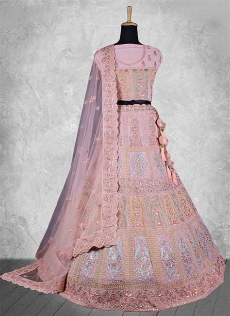 Buy Georgette Lavender Zari Lehenga Choli 243399