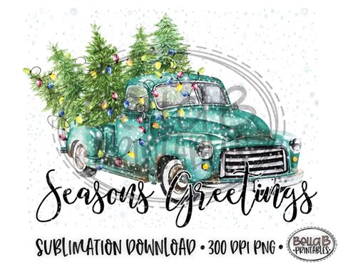 Christmas Truck Sublimation Christmas Sublimation Designs - Etsy