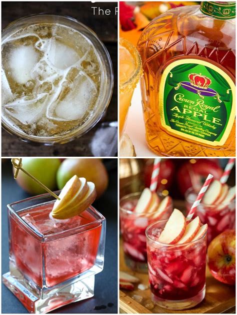 There Are Four Different Types Of Drinks In The Pictures One Is Apple