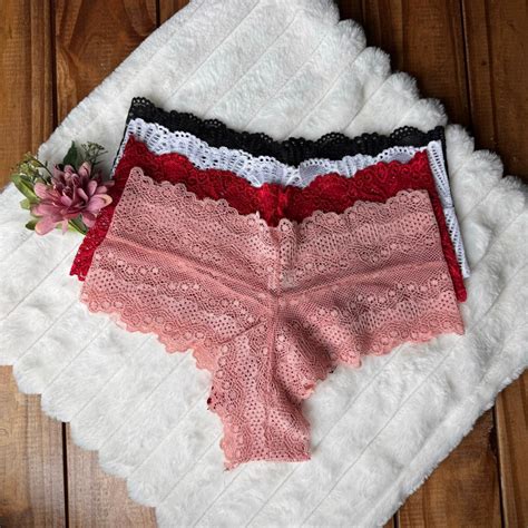 Kit Promo O Calcinha Calesson Renda Lingerie Feminina Lingerie Sexy Shortinho Cale Om