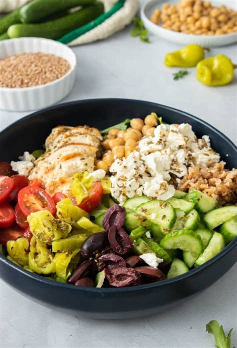 Mediterranean Grain Bowl For One Nourish Nutrition Blog