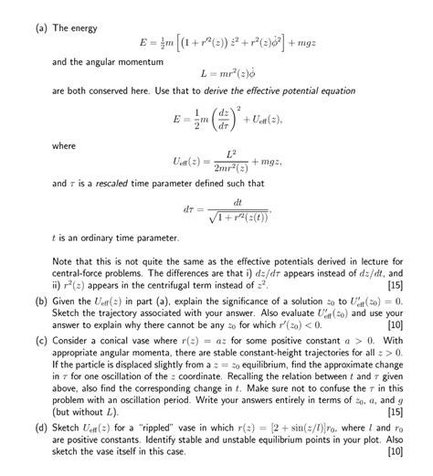 Solved A Particle With Mass M Slides Without Friction On The