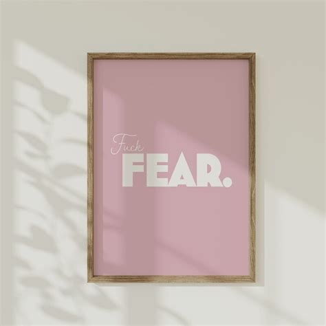 Fuck Fear Pink Wall Art Neutral Wall Art Funny Wall Art Minimalist Printable Wall Art