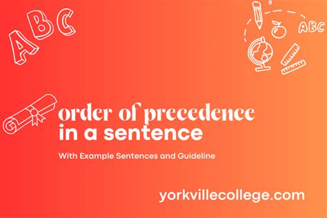 How To Use Order Of Precedence In A Sentence Easy Examples