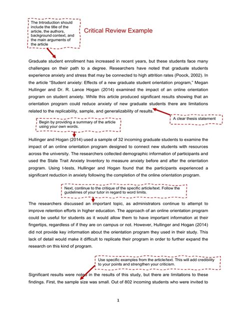 writing  critical review    anxiety graduate school
