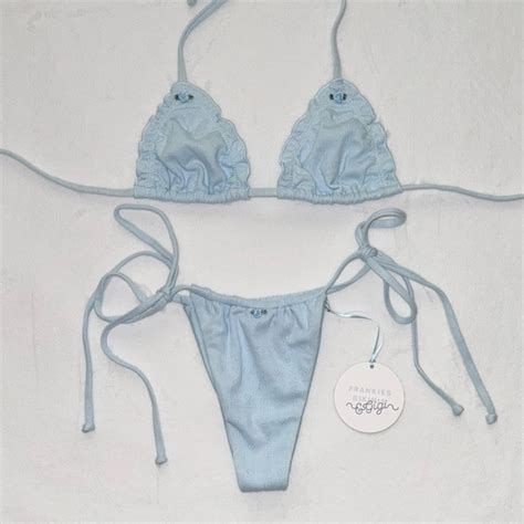 Frankie S Bikinis Swim Frankies Bikinis X Gigi Hadid Tia Pointelle Ruffle Bikini Top Bikini