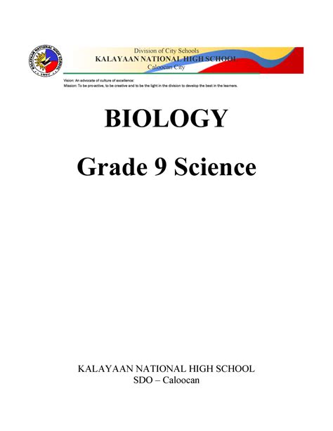 Module In Photosynthesis Division Of City Schools Kalayaan National High School Caloocan City