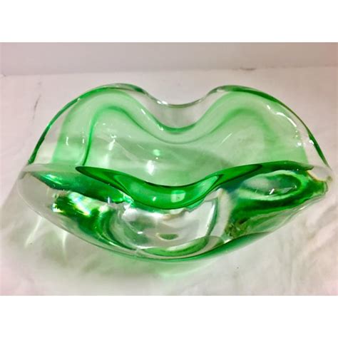 Vintage Emerald Green Art Glass Dish Chairish