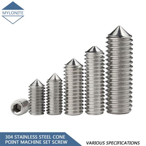 M3 M4 M5 M6 M8 M10 304 Stainless Steel Set Screw With Cone Point