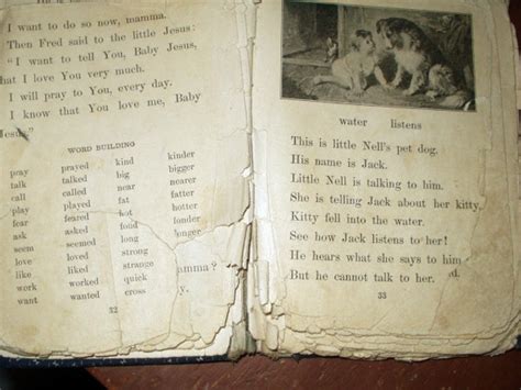 Blue Calico Cloth Covered School Book Dated 1921 Country Primitive