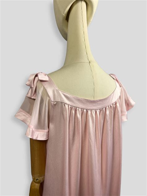 CHRISTIAN DIOR Lingerie Long Nightgown Size M Pink Si Gem