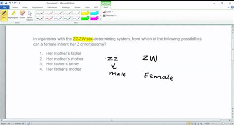 SOLVED In Organisms With The ZZ ZW Sex Determining System From Which Of The Following