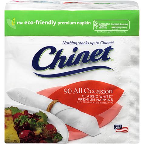 Chinet Classic White Premium 2 Ply Napkins 90 ct. Pack | Napkins ...