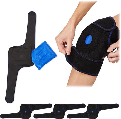Relaxdays 4x Hot Cold Pack Knie Knie Brace Kniebandage Warmte Kompres Blessures Bol