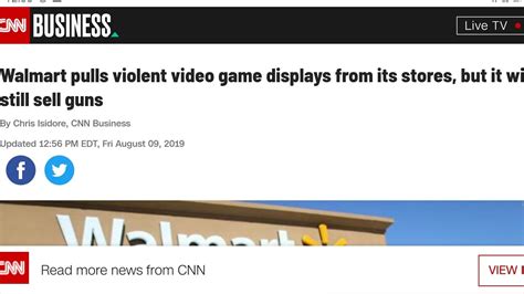 Walmart Pulls Down Displays For Violent Video Games In Response To The El Paso Shooting Youtube