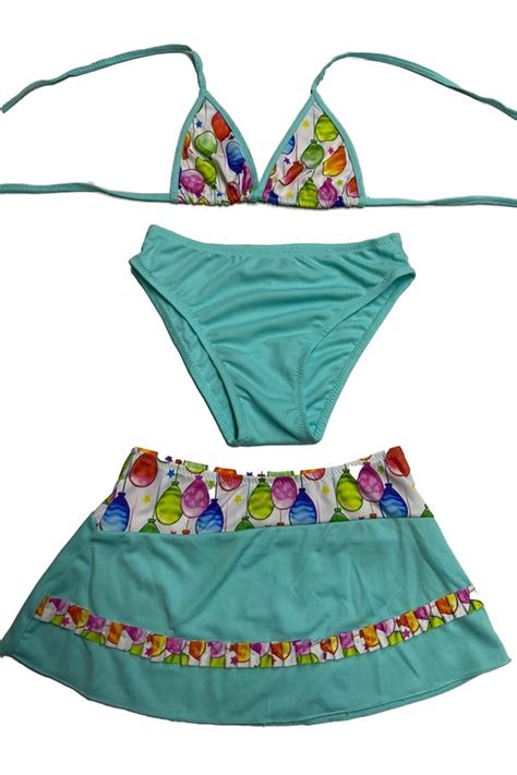 Etekli Kız Çocuk Bikini Takımı