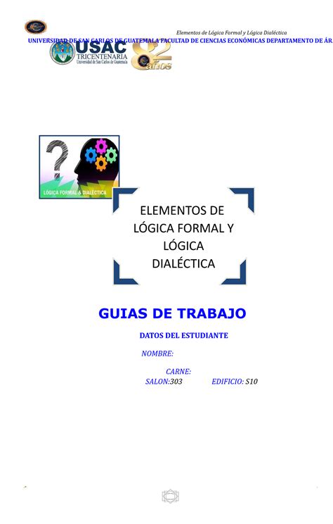 Guia No Respuestas Guia Numero Elementos De L Gica Formal Y