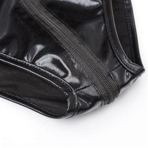 Pyjama Une pièce Sexy en cuir Lingerie fermeture éclair sans entrejambe sexe Teddies femmes