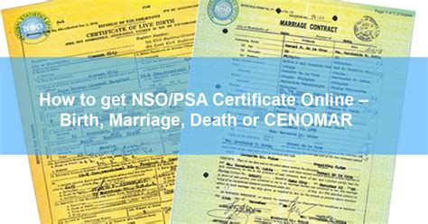 How To Get Nso Certificate Online Birth Marriage Death Or Cenomar Duterte News