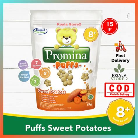 Jual Promina Puffs Sweet Potato 15 Gr Snack Beras Anak Bayi 8 Bulan