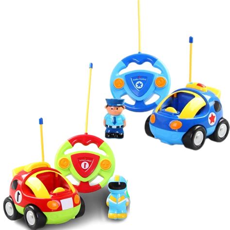 Dosaele Remote Control Car for Toddlers, Two Cartoon RC Cars: Police ...