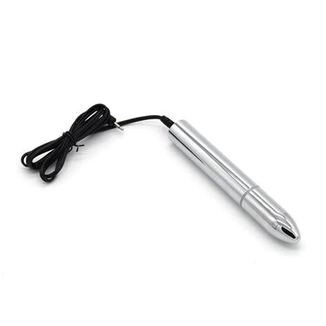 Electro Stimulation Anal Plug With Double Electrode Metal Prostate Massager For Couples From
