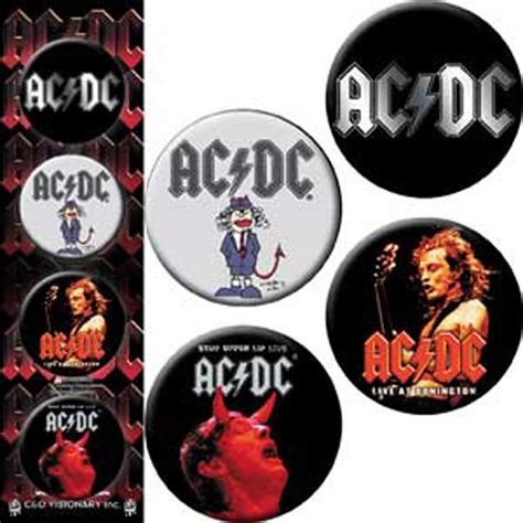 Button AC DC Sign Logo Set Of 4 Pin Pack Toys New Walmart