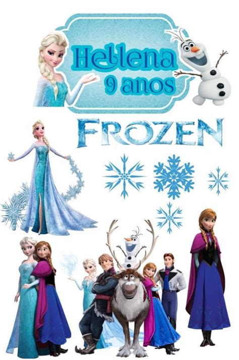 Topo de Bolo Frozen para editar e Imprimir Grátis Mimo Kids Bolo