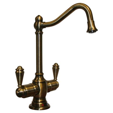 Whitehaus Collection Forever Hot 2 Handle Instant Hot Cold Water Dispenser In Antique Brass WHFH
