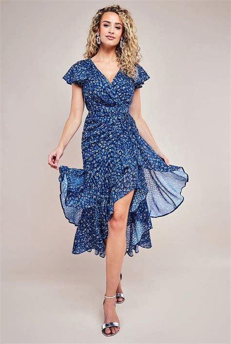 Dresses Printed Wrap High And Low Maxi Dress Goddiva