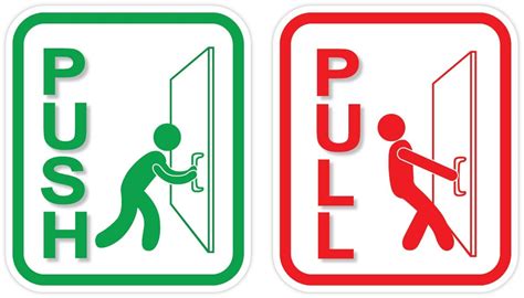 Push Pull Door Sigh Vinyl Sticker Decal Sign Set Of X Etsy