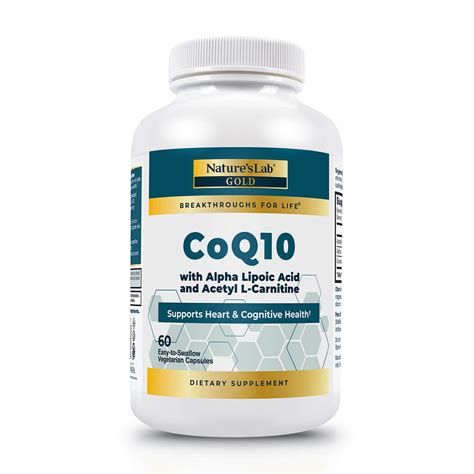 Nature's Lab Gold CoQ10 + Alpha Lipoic Acid + Acetyl L-Carnitine HCl ...