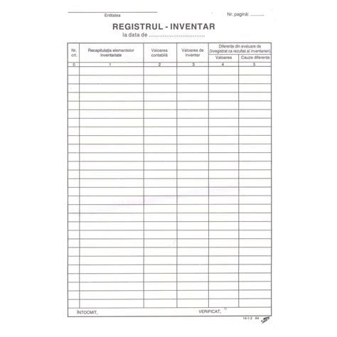 Registru Inventar A4 100 File Hartie Offset OVM Paper