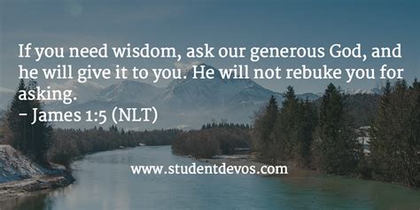 Daily Bible Verse And Devotion James 15 Student Devos Youth And