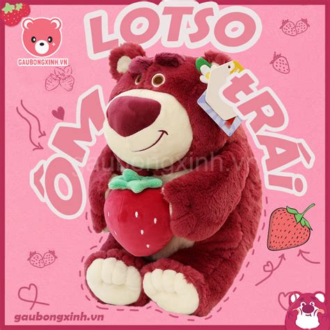 Gấu Bông Gấu Dâu Lotso Disney Ôm Trái Dâu Cực Xinh Thú nhồi bông Hot Trend Lotso Huggin Bear Ôm