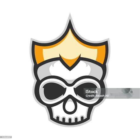 Royal King Skull Logo Abstract Vector Template Stock Illustration