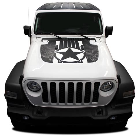 2020 2024 Jeep Gladiator Hood Decal Journey Hood Vinyl Graphic Stripes Kit